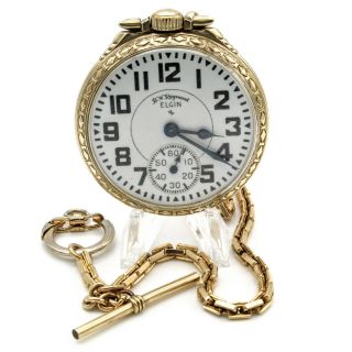 Elgin B.  W.  Raymond Vintage 10k Gold Filled 21j 16s Open Face Pocket Watch 10339