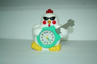 Rhythm Rock N Roll Chicken Alarm Clock Rare Vintage Vgc