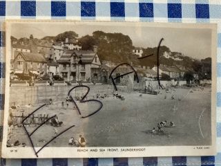 Saundersfoot Beach And Sea Front Vintage Postcard