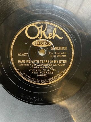 Joe Venuti & His Yorkers ‘dancing With Tears In My Eyes’ Okeh 78,  Teagarden