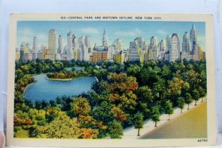 York Ny Nyc Midtown Skyline Central Park Postcard Old Vintage Card View Post