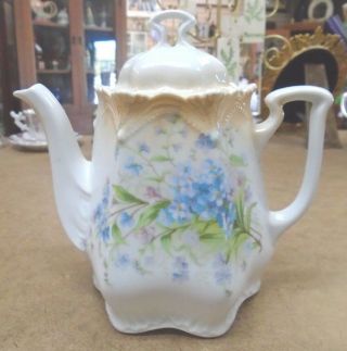 Antique Germany Teapot - Floral Chocolate Pot