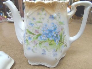 Antique Germany Teapot - Floral Chocolate Pot 2