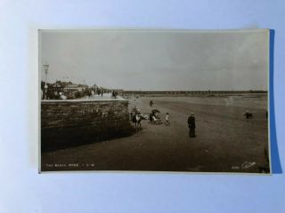 Vintage Postcard The Beach Ryde Isle Of Wight Real Photo Walter Scott 2231
