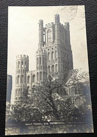 Postcard: West Tower,  Ely Cathedral: Un Posted