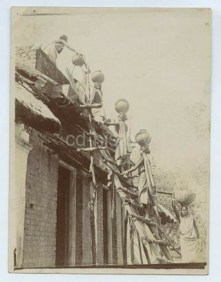 Photo Of Women Builders On A House India C1900s