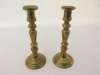 Classic Vintage Solid Brass Candle Holders 8 1/2 Inches Tall