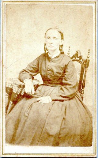 Binghamton York Cdv 1860s Young Girl In Hoop Skirt Gilmore Antique Photo