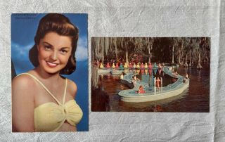 2 Vintage Postcards Esther Williams Pin Up Swimming Pool Movie Actress Unposted