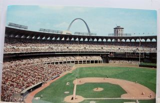 Missouri Mo St Louis Busch Memorial Stadium Gateway Arch Postcard Old Vintage Pc
