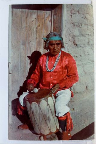 Mexico Nm Cochiti Pueblo Indian Drummer Postcard Old Vintage Card View Post