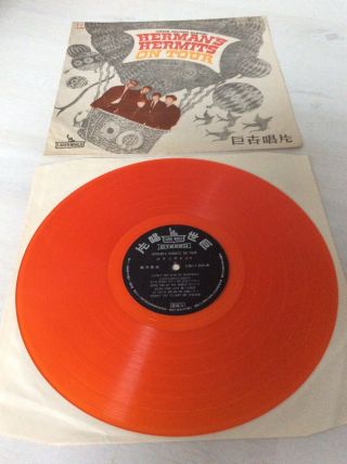 Herman’s Hermits - On Tour - Rare - Ex 1965 Korean Orange Vinyl Lp Record Lw 130