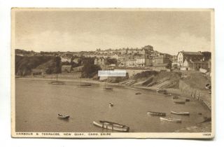 Quay,  Cardiganshire - Harbour & Terraces - Old Postcard