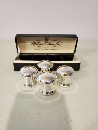 Vintage William Adams Silverplate Salt & Pepper Shakers Set Of 4 Iob