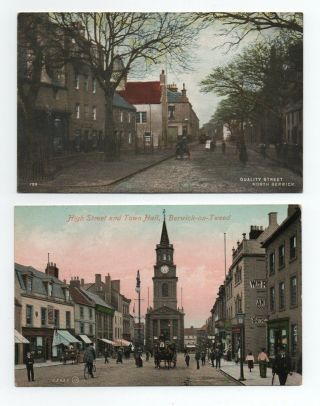 2 Vintage Postcards North Berwick / Berwick On Tweed Northumberland