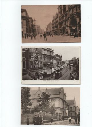 6 Vintage Postcards Cardiff Wales (all Scanned)