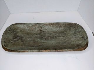 Carved Wooden Dough Bowl Wood Trencher Decorative Tray 21 " X 8.  5 "