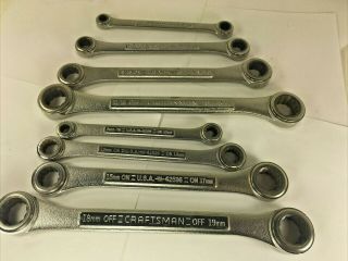 Craftsman Vintage Double Box End Ratcheting Wrenches Metric Sae Usa