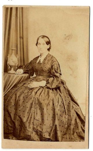 Civil War Era Cdv Of A Woman And Vase From Reading Pa.