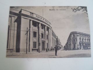 Vintage Postcard Messina Via I Settembre Banco Di Sicilia §d242