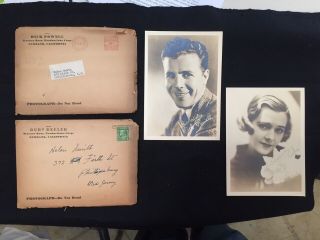 Vintage Dick Powell And Ruby Keeler 5 " X7 " Exhibit Card 1935 Photo With Envelopes