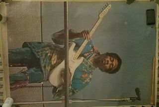 Jimi Hendrix Vintage Poster 1970’s X - Large Monterey Kevin Goff 1971