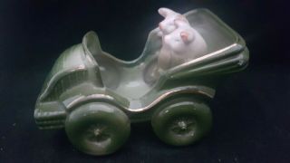 Victorian Pig Fairing Two Pigs In Car & No Chauffeur On A Drive German Porcelain