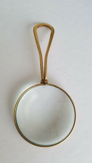 Antique Brass Folding Magnifying Glass Pat 6.  1.  1915 By American Optical Lens Co