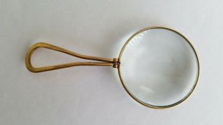 Antique Brass Folding Magnifying Glass Pat 6.  1.  1915 by American Optical Lens Co 2