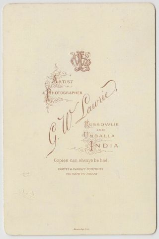 India cabinet card - well to do husband and wife by G.  W.  Lawrie of Kussowlie 2