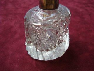 Heavy Cut Glass Perfume Bottle with Silver H P & S Collar 3