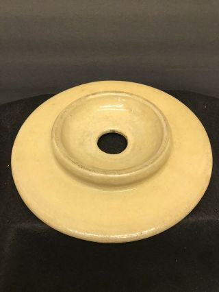 Antique Stoneware Crock Butter Churn Lid - 8 7/8”