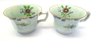 Antique Adams England Calyx Ware Hand Painted Tea Cups Porcelain Old