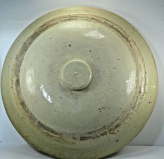 Vintage Rustic Multi Gallon Stoneware Crock Lid Only 13.  5 " Wide 10.  5 " Fitter 7
