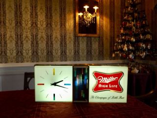 Vintage Miller High Life Beer " Disco " Motion Bar Clock
