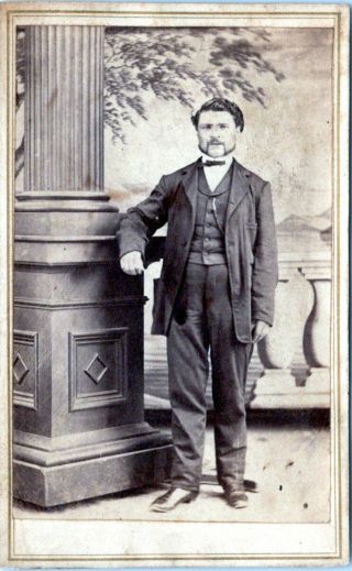 Handsome Business Man Cdv 1860s Civil War Era Carte De Visite Photo