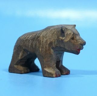 1.  5 " Antique Swiss Black Forest Wood Hunt Carving Bear Cub C1900 Brienz