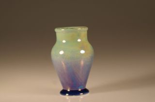 Royal Winton Grimwades Blue - Green Lustreware Footed Vase,  England C.  1934