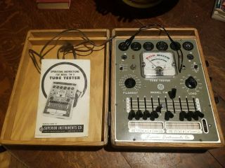 Vintage 1956 Superior Instruments Co.  Model Tw - 11 - Tube Tester With Case