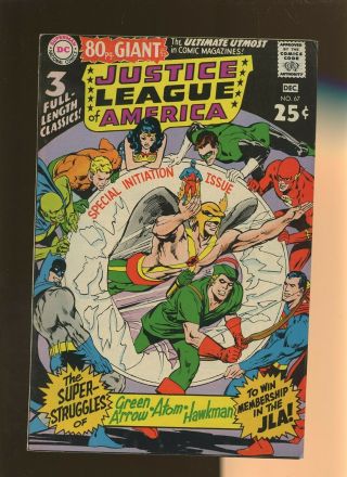 Justice League Of America 67 Vf 7.  5 1 Book 80 Page Giant Neal Adams Cover