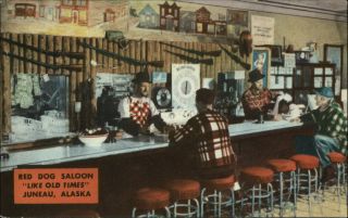 Red Dog Saloon Juneau Alaska Bar Shot Guns Vintage Postcards