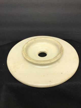 Antique Stoneware Crock Butter Churn Lid - 8 1/2”