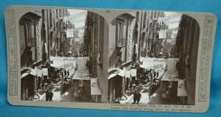 Stereoview Photo Italy Naples Picturesque Streets With Washing Drying Realistic 2