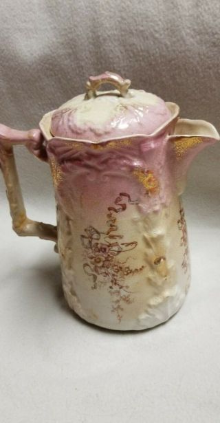 Vintage Crown Porcelain Chocolate/coffee/tea Pot 9 " Hand Painted Unknown Year