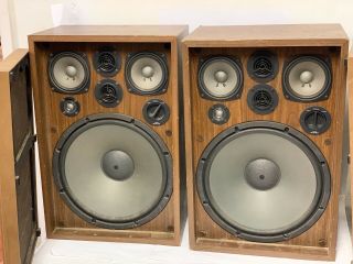 Pair Vintage Kenwood Kl - 777a Speakers 4 - Way 6 - Speaker 15 " Woofers