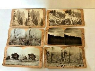 6 Antique Stereograph Stereoview Picture Cards S.  C.  Smith Washington And Oregon