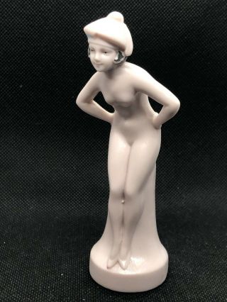 Antique German Porcelain Figurine Naughty Nude Woman
