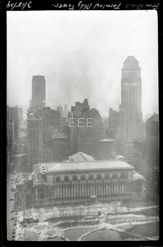 1929 Ny Public Library From Bush Terminal Bldng Manhattan Nyc Photo Negative U92