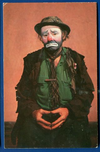 Emmett Kelly As Clown Weary Willie Old Postcard