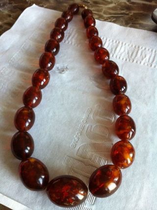 Antique Natural Baltic Amber Beads Necklace 68g
